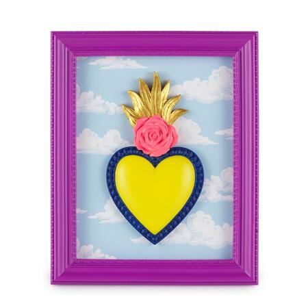 Henriette - Cornice Rettangolare “Ton Cœur” con Cuore e Nuvole – 22×18 cm