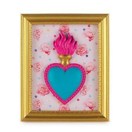 Henriette - Cornice Rettangolare “Ton Cœur” con Cuore e Rose – 22×18 cm