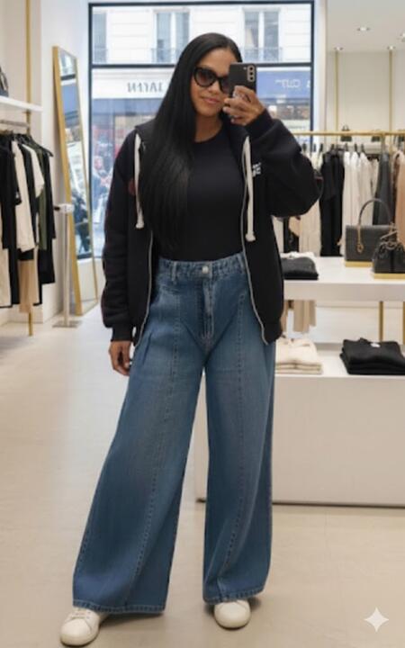 Jeans palazzo gamba ampia dalla XS alla L