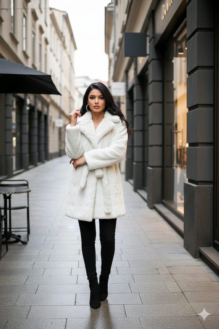 Palliccia mobida con cintura in vita cari colori taglie dalla S alla XL