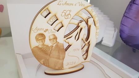 Calendario perpetuo 18cmcon foto cofanetto legno