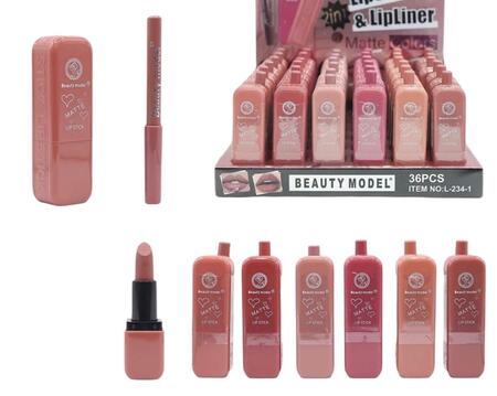 BEAUTY MODEL 2 IN 1 LIP STICK + LIP LINER