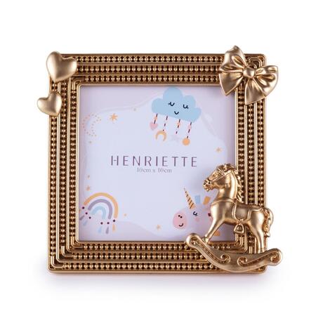 Henriette - Cornice Cavallino Oro – 14,5×13,5 cm (foto 10×10) – Enfant