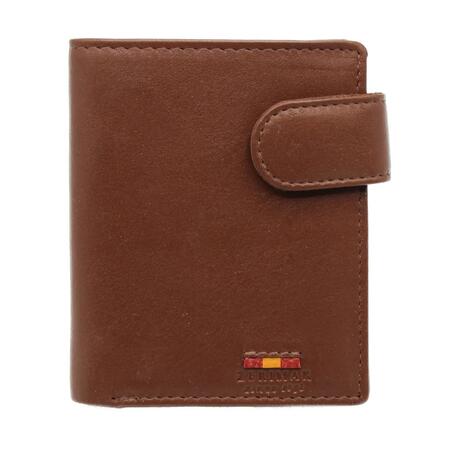 Portafoglio in pelle 100% CLIP COGNAC