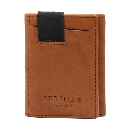 Portafoglio in pelle 100% c/elastico CUOIO