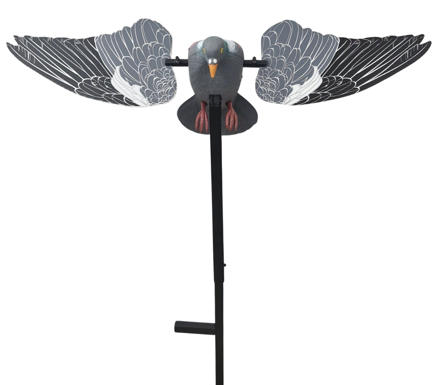 Stampo Colombaccio ad Ali Rotanti con Serigrafia Realistica completo di Telecomando, esca elettronica per il richiamo dei colombacci