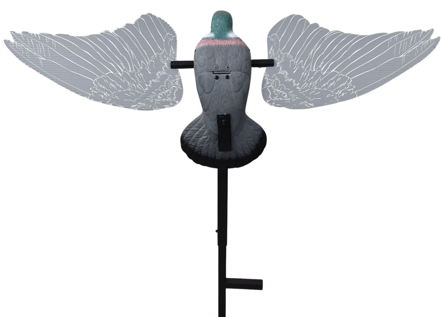 Stampo Colombaccio ad Ali Rotanti con Serigrafia Realistica completo di Telecomando, esca elettronica per il richiamo dei colombacci