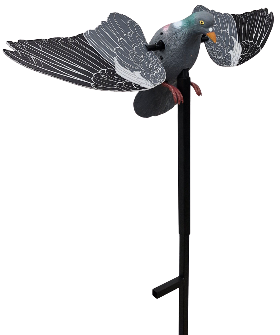 Stampo Colombaccio ad Ali Rotanti con Serigrafia Realistica completo di Telecomando, esca elettronica per il richiamo dei colombacci