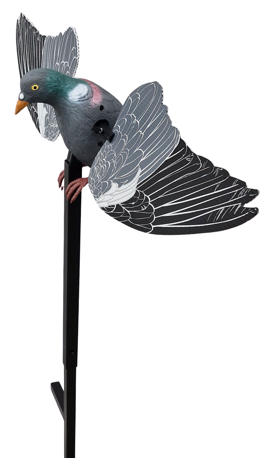 Stampo Colombaccio ad Ali Rotanti con Serigrafia Realistica completo di Telecomando, esca elettronica per il richiamo dei colombacci