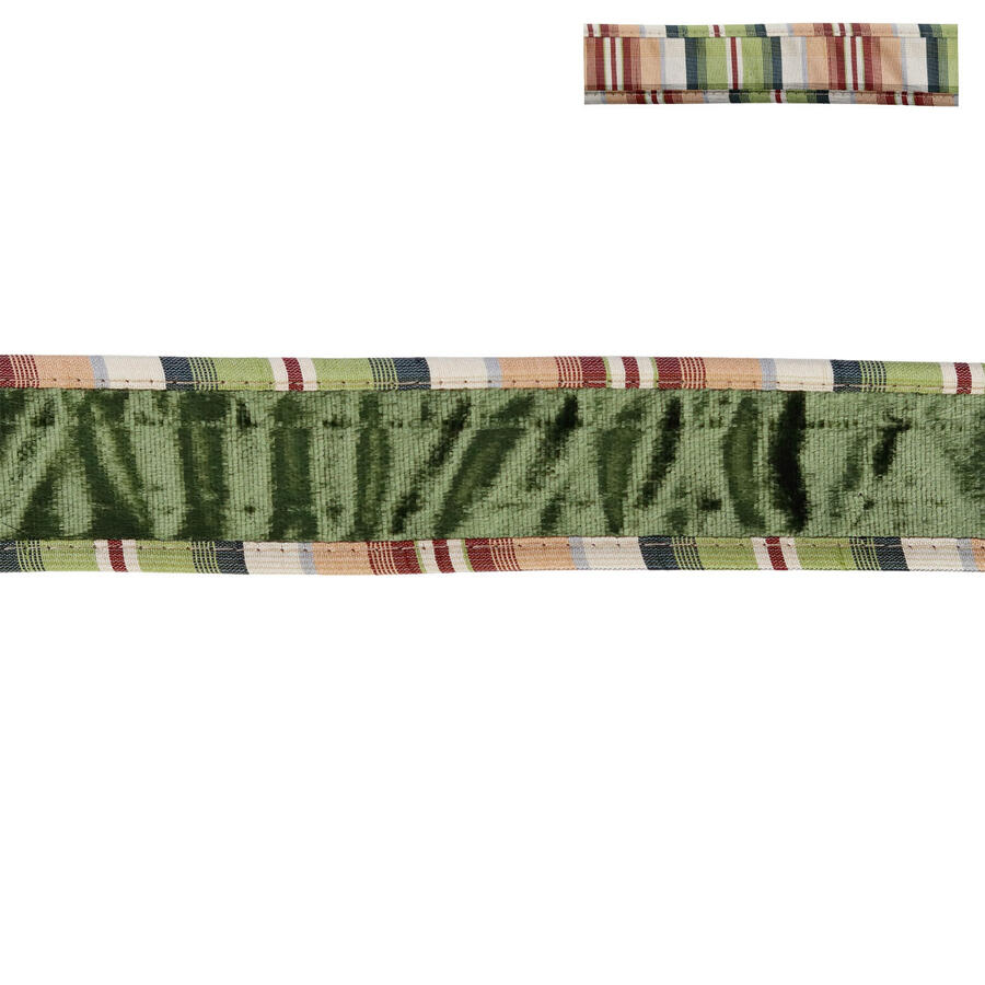Goodwill - Nastro Velluto Tartan con Bordi – Verde/Marrone/Crema – 3,8 cm x 9,14 m