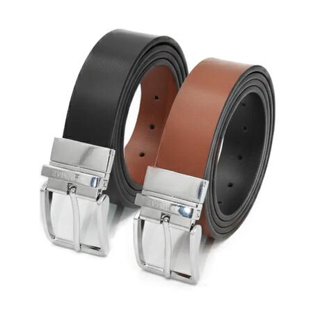 Cintura reversibile in pelle di mucca 33 mm NERO/MARRONE