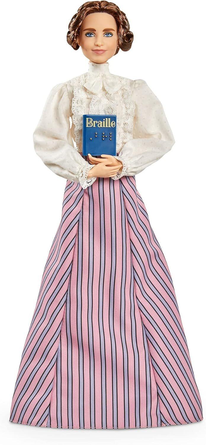 Barbie -Inspiring Women Bambola Ispirata a Helen Keller, da Collezione con piedistallo e Certificato di Autenticità, Giocattolo per Bambini 6+ Anni - GTJ78