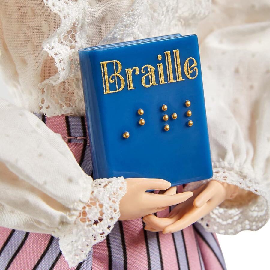 Barbie -Inspiring Women Bambola Ispirata a Helen Keller, da Collezione con piedistallo e Certificato di Autenticità, Giocattolo per Bambini 6+ Anni - GTJ78