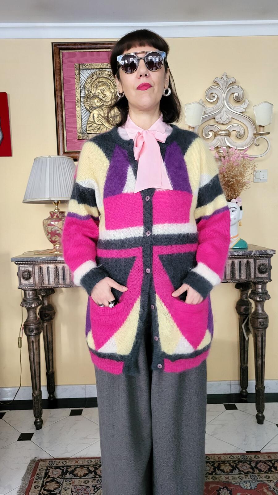 Maxi Cardigan Grafico