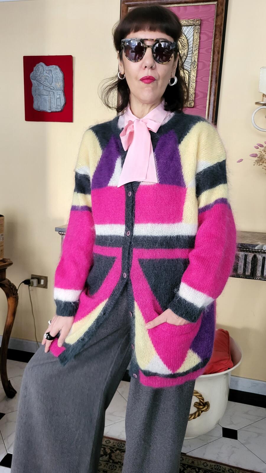 Maxi Cardigan Grafico