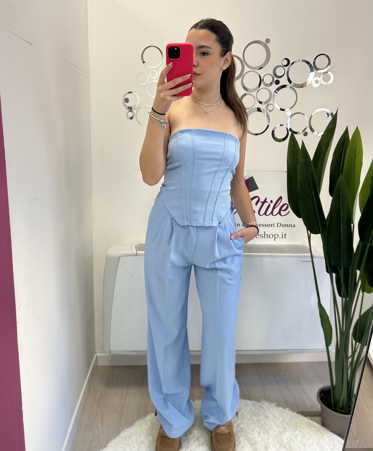 NOVITÀ Completo top a fascia e pantalone palazzo