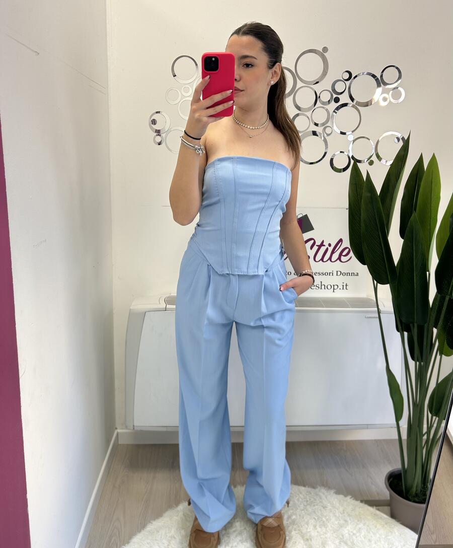 NOVITÀ Completo top a fascia e pantalone palazzo
