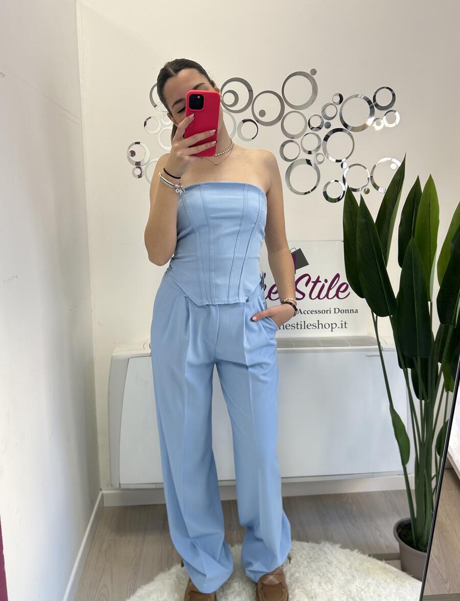 NOVITÀ Completo top a fascia e pantalone palazzo