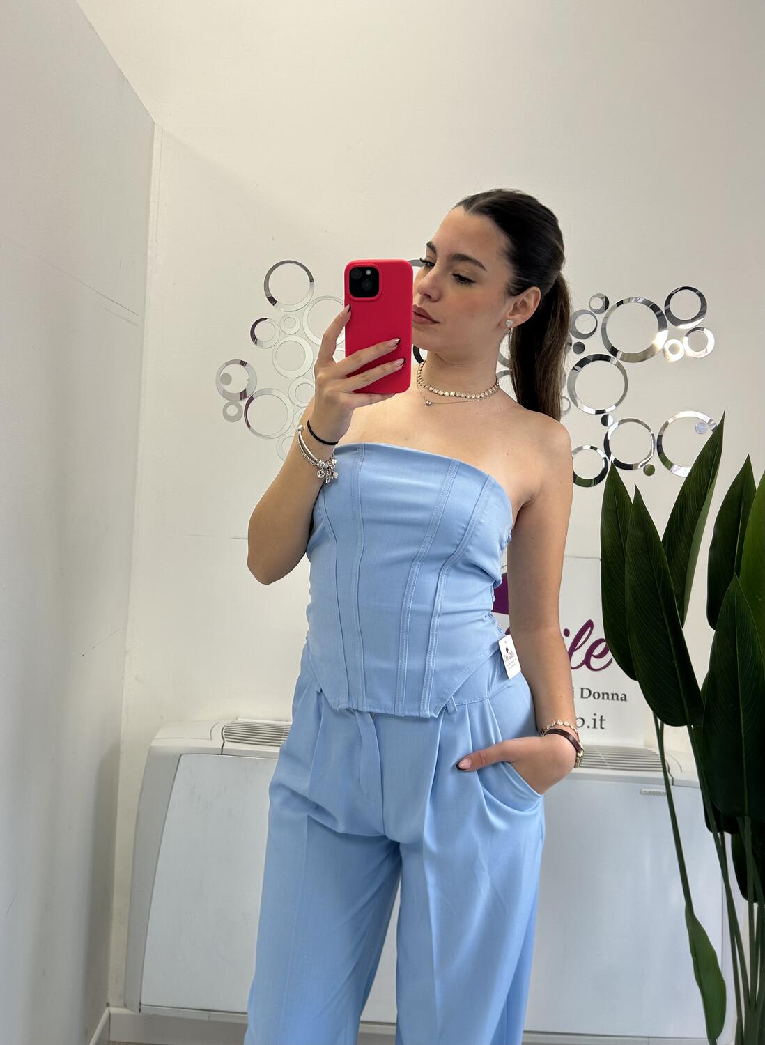 NOVITÀ Completo top a fascia e pantalone palazzo