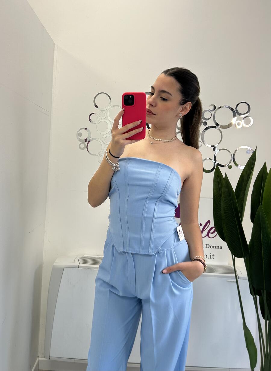 NOVITÀ Completo top a fascia e pantalone palazzo