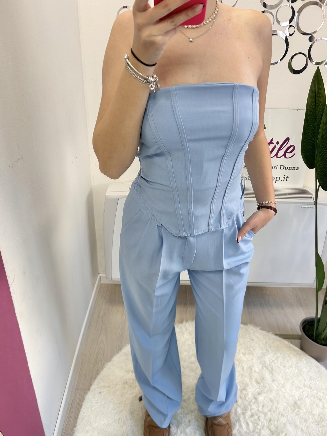 NOVITÀ Completo top a fascia e pantalone palazzo