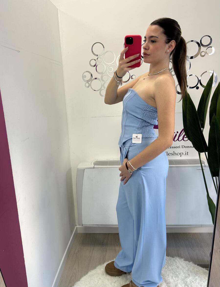 NOVITÀ Completo top a fascia e pantalone palazzo