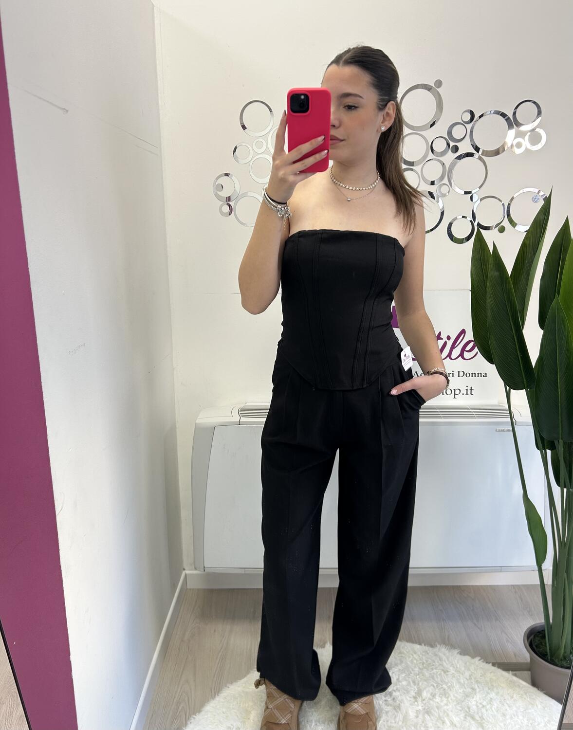 NOVITÀ Completo top a fascia e pantalone palazzo