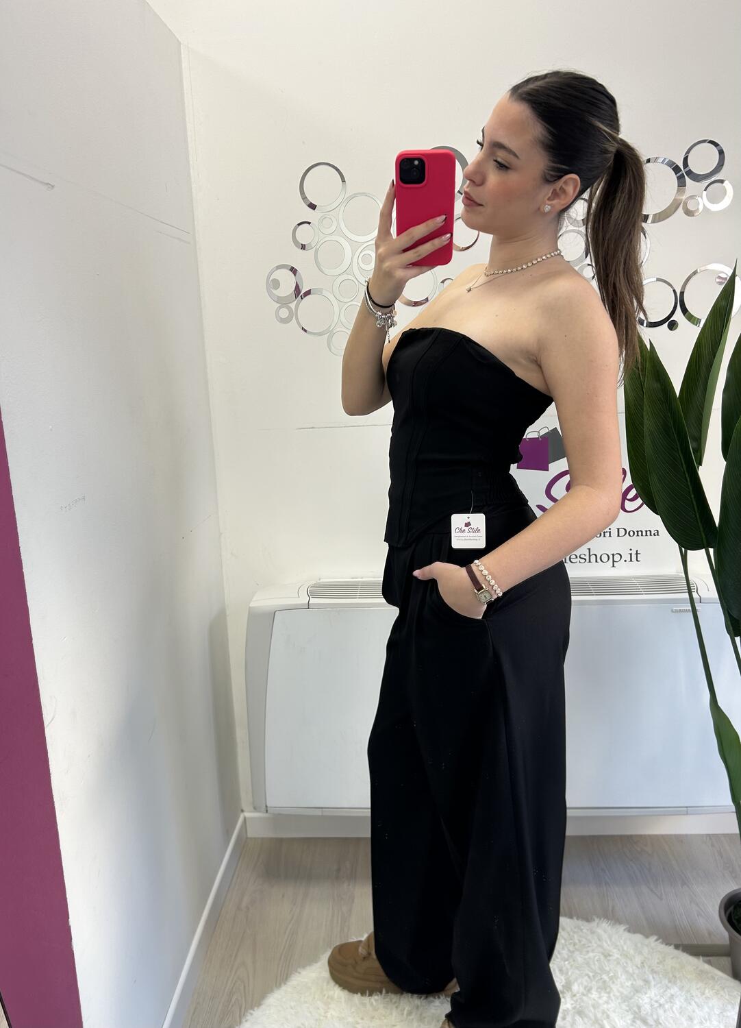 NOVITÀ Completo top a fascia e pantalone palazzo