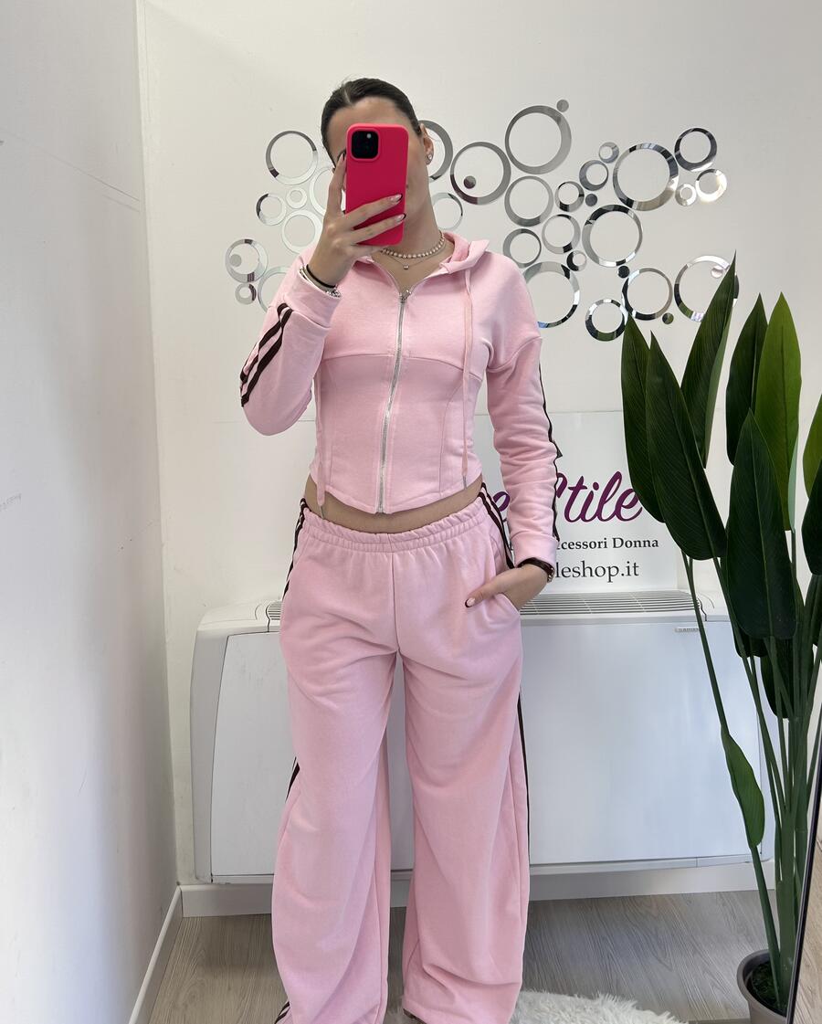 NOVITÀ Completo tuta felpa crop e pantalone baggy