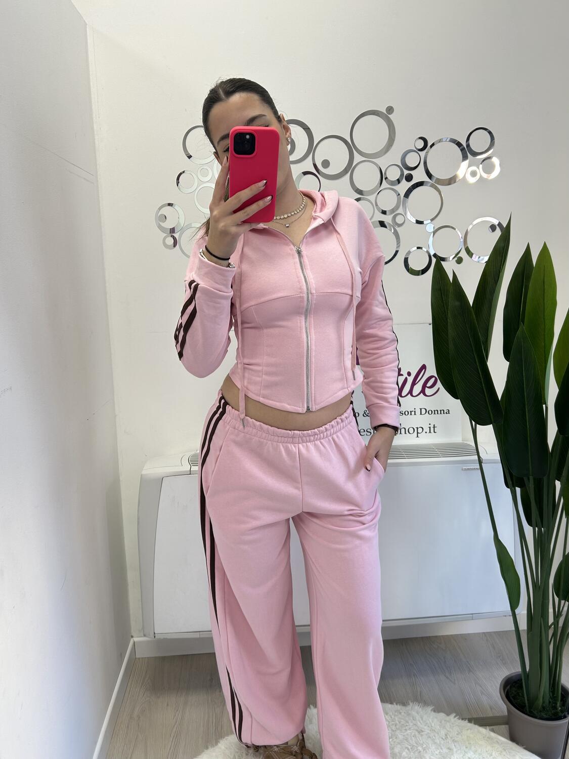 NOVITÀ Completo tuta felpa crop e pantalone baggy