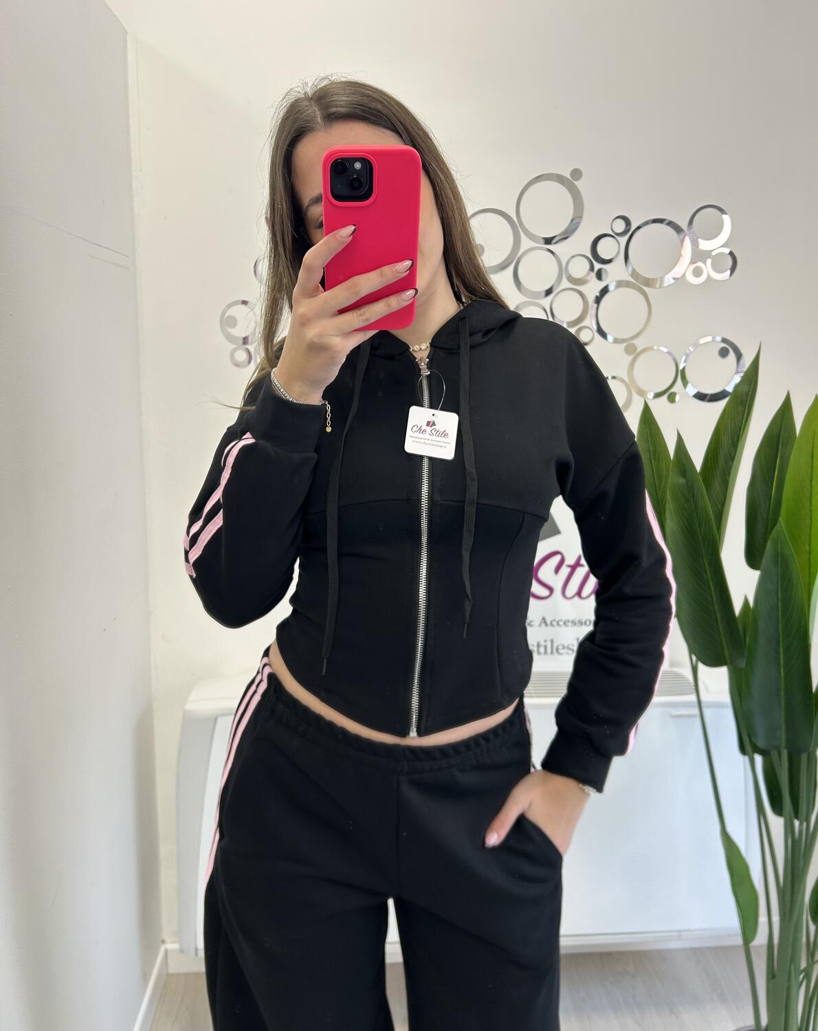 NOVITÀ Completo tuta felpa crop e pantalone baggy