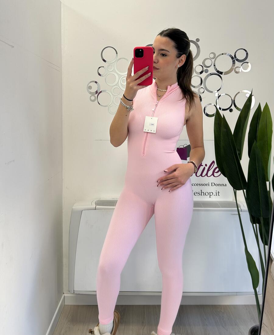 NOVITÀ Tuta skinny smanicata a costine