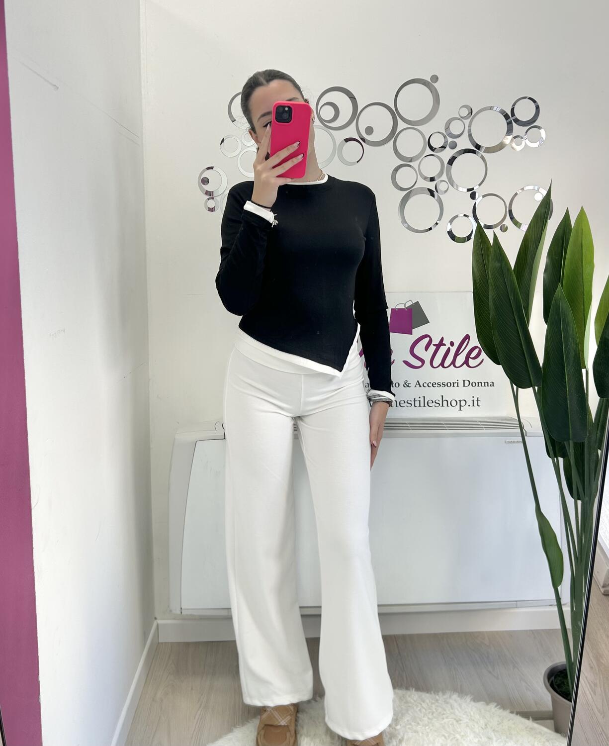 NOVITÀ Panta tuta a palazzo con risvolto