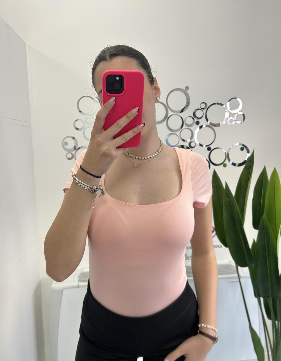 NOVITÀ Body a manica corta scollo quadrato