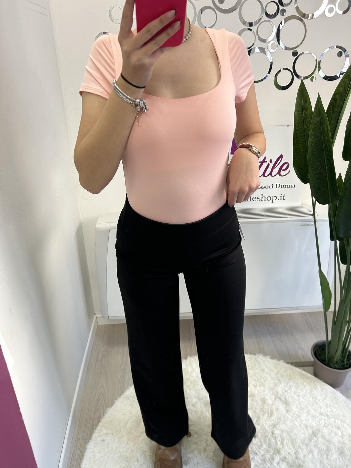 NOVITÀ Body a manica corta scollo quadrato