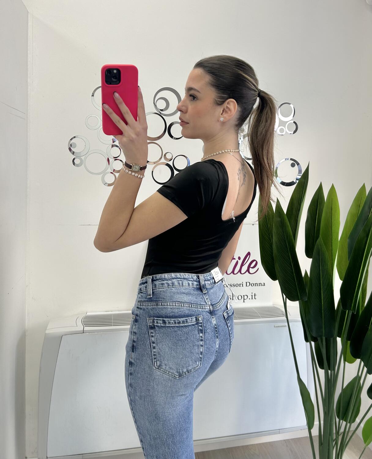 NOVITÀ Body a manica corta scollo quadrato