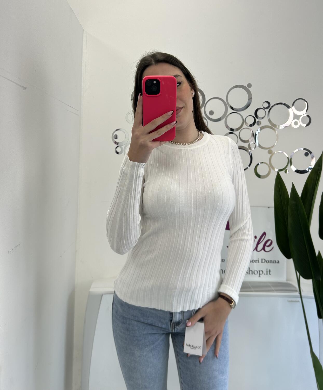 NOVITÀ Pull a costine girocollo in viscosa