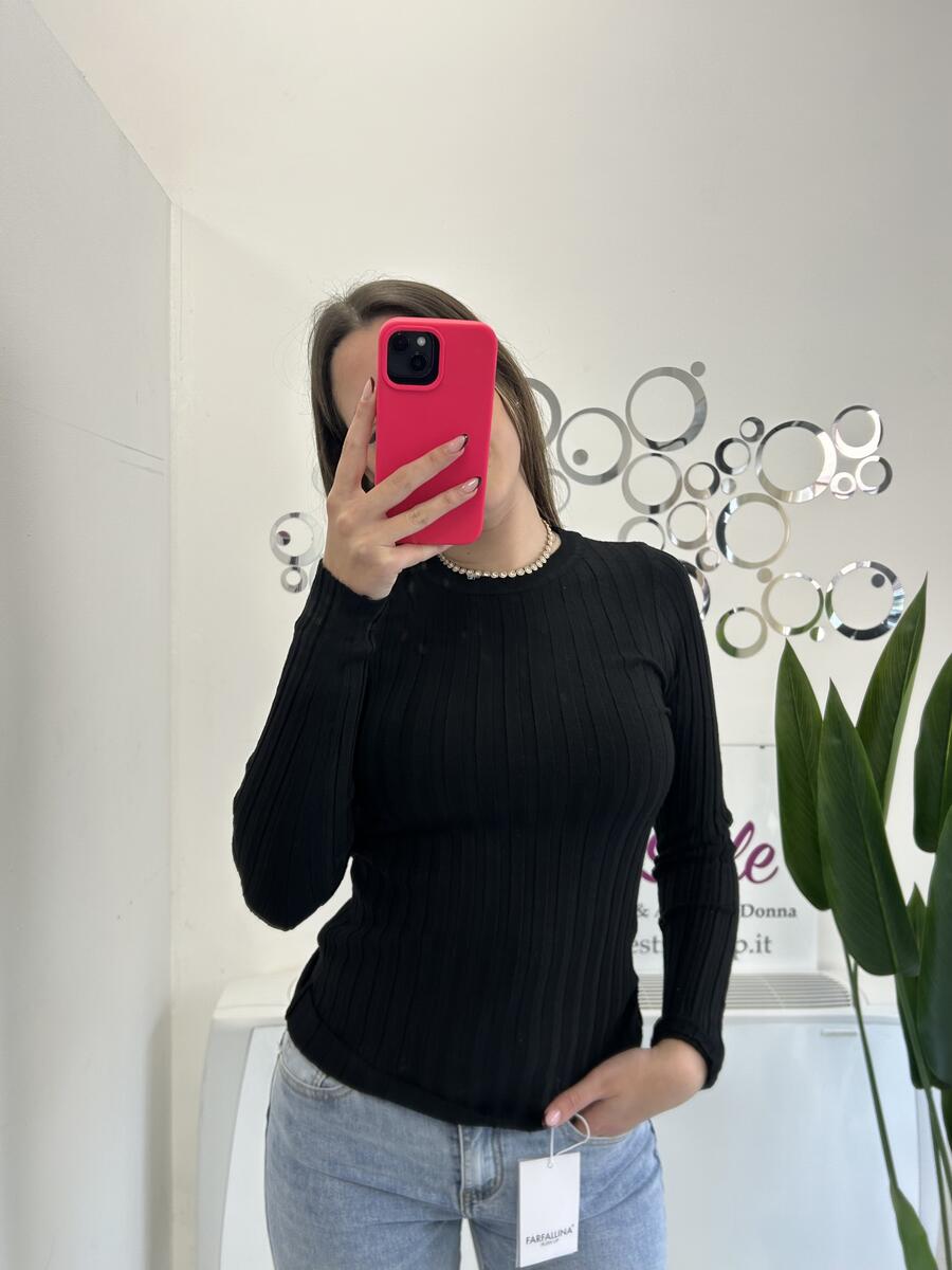 NOVITÀ Pull a costine girocollo in viscosa