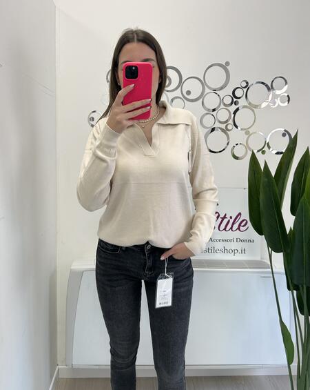 NOVITÀ Maglioncino a polo in viscosa