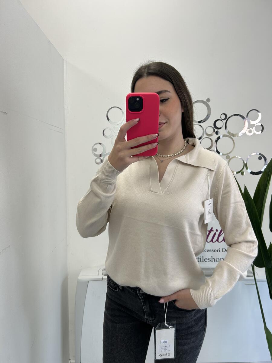 NOVITÀ Maglioncino a polo in viscosa