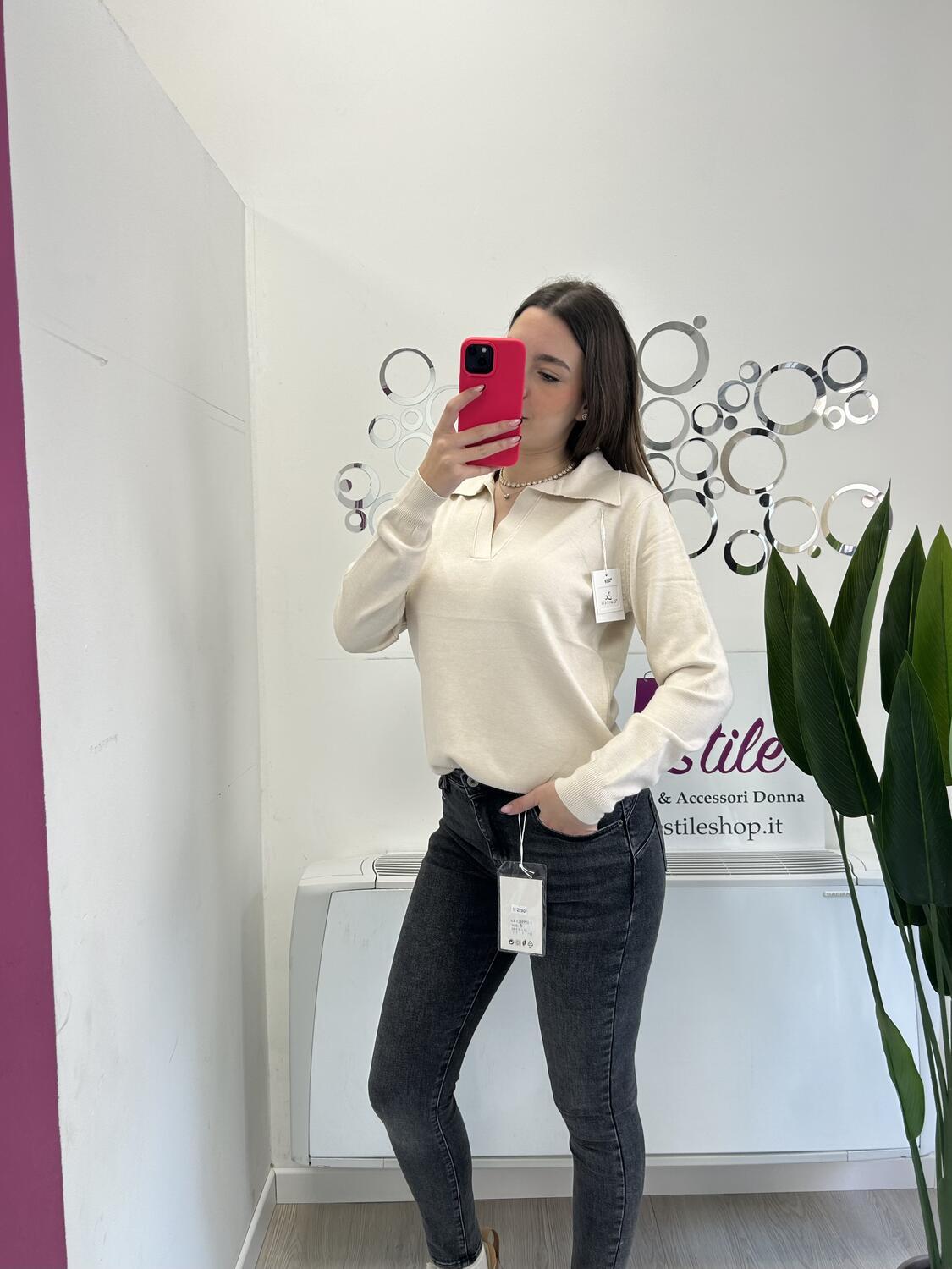 NOVITÀ Maglioncino a polo in viscosa