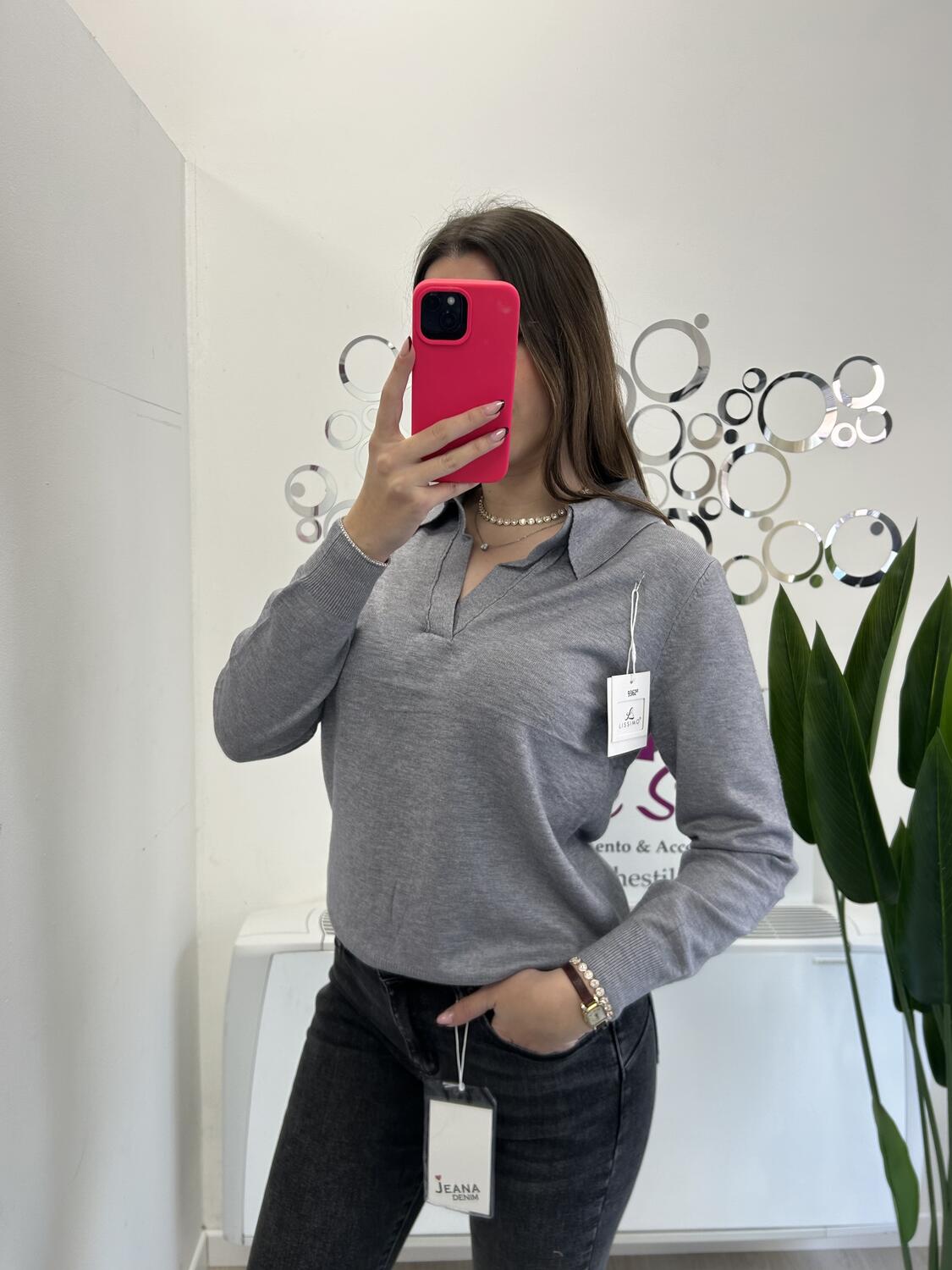 NOVITÀ Maglioncino a polo in viscosa