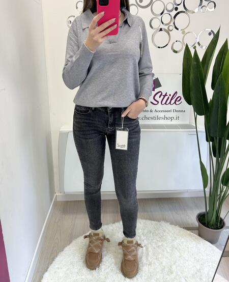 NOVITÀ Jeans skinny grigio PUSH UP