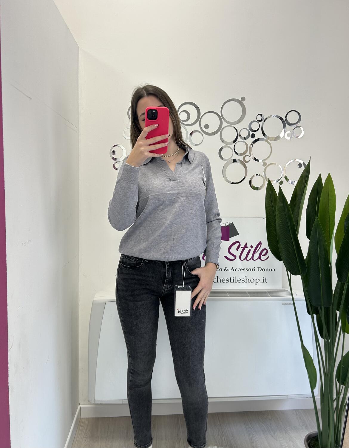 NOVITÀ Jeans skinny grigio PUSH UP