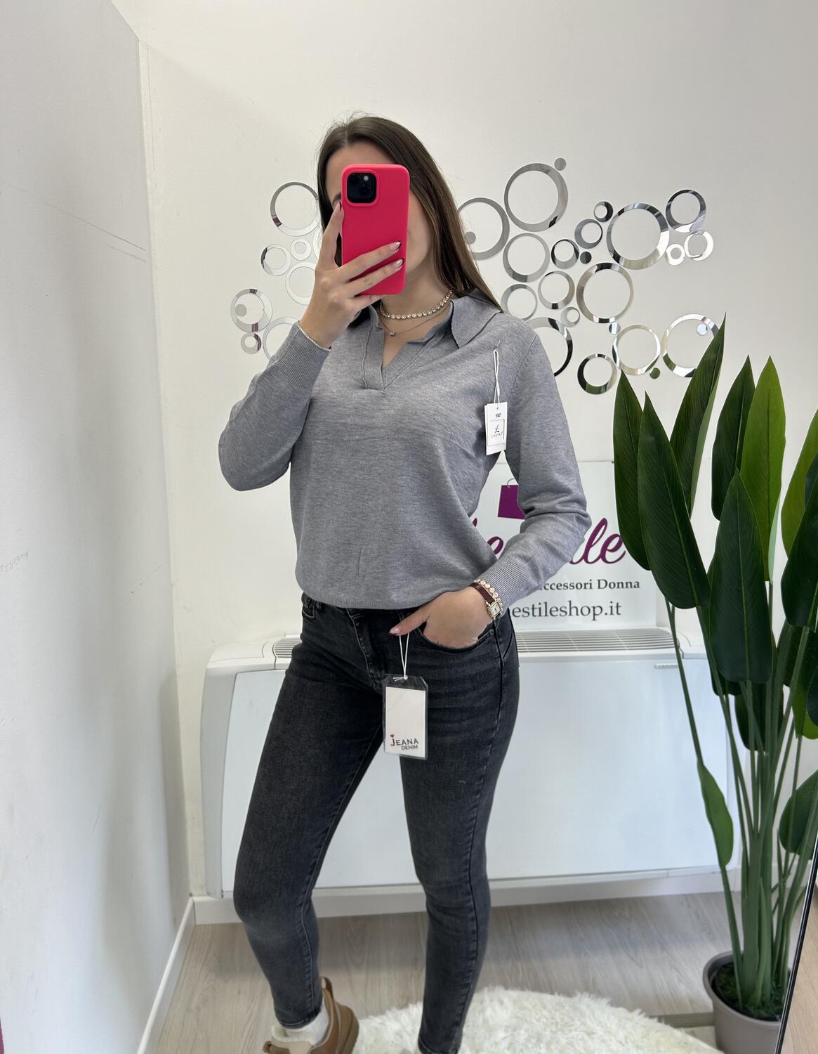 NOVITÀ Jeans skinny grigio PUSH UP