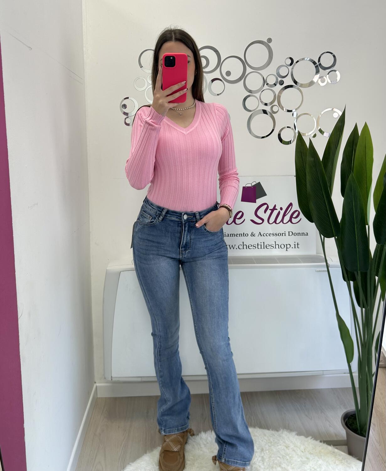 NOVITÀ Jeans flare lavaggio medio chiaro