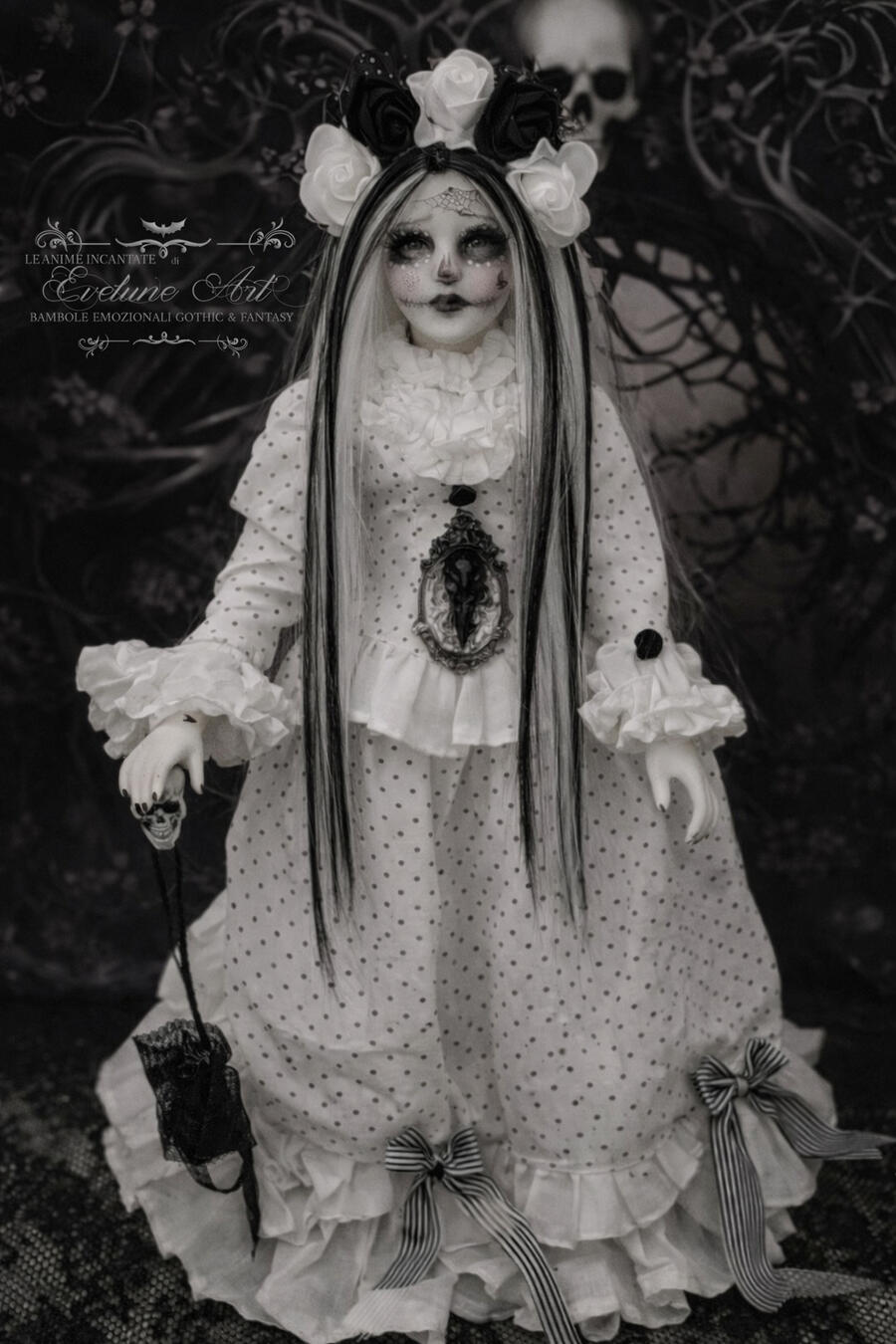 Crisalis Santa Muerte pezzo unico in porcellana 