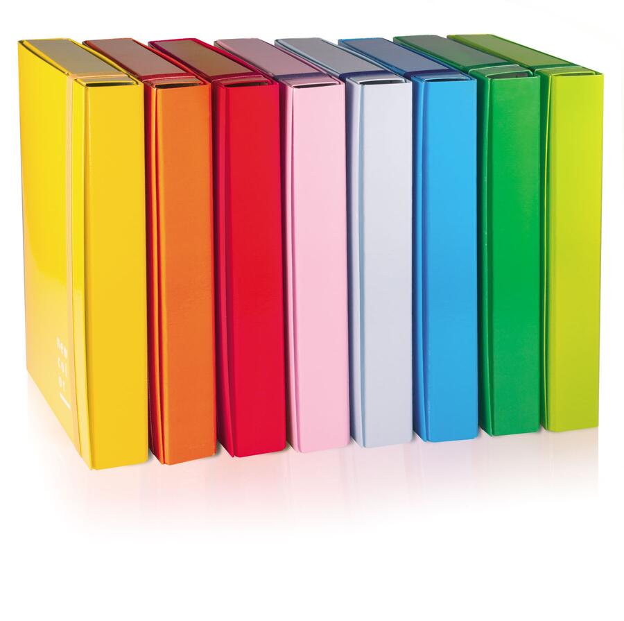 Confezione Scatola / Cartellina PORTA PROGETTI New Color con elastico piatto 25×35 cm – vari dorsi e colori