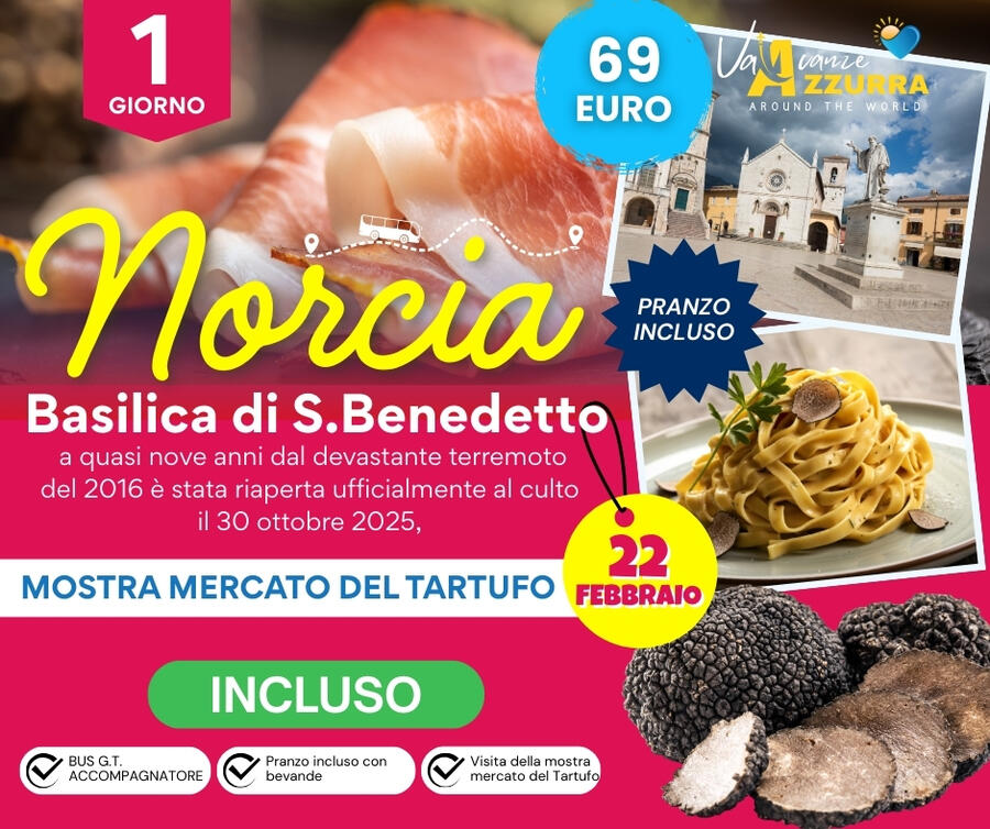 22 FEBBRAIO 2026 TOUR 1 GIORNO NERONORCIA