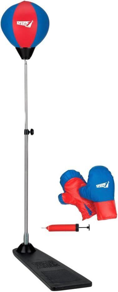 Sport1 Punching Set con pedana e guantoni per Bambini Rosso/Blu 90-125cm - 6+ ANNI